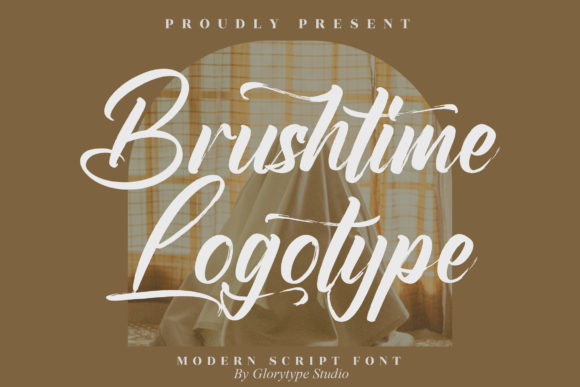 Brushtime Logotype: Elegant Script Font